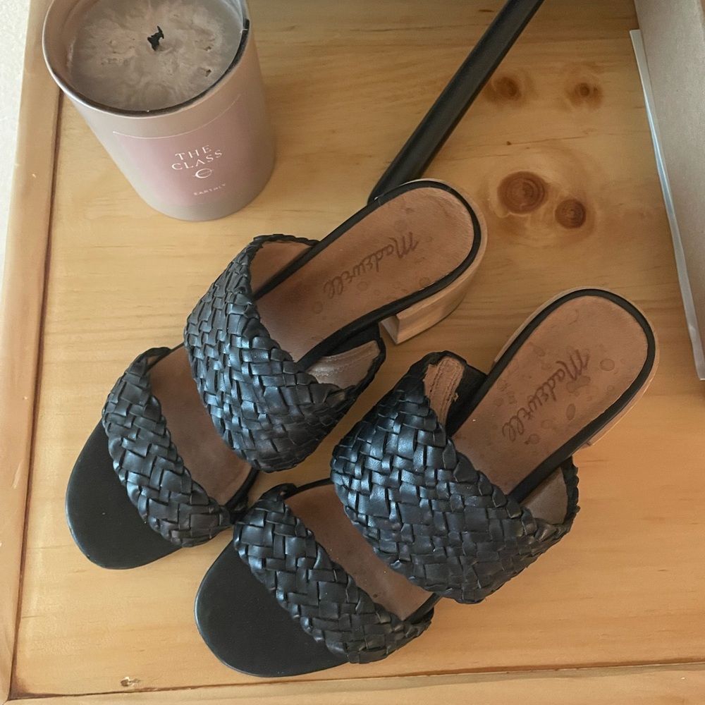 Madewell Black Sandals Woven Straps